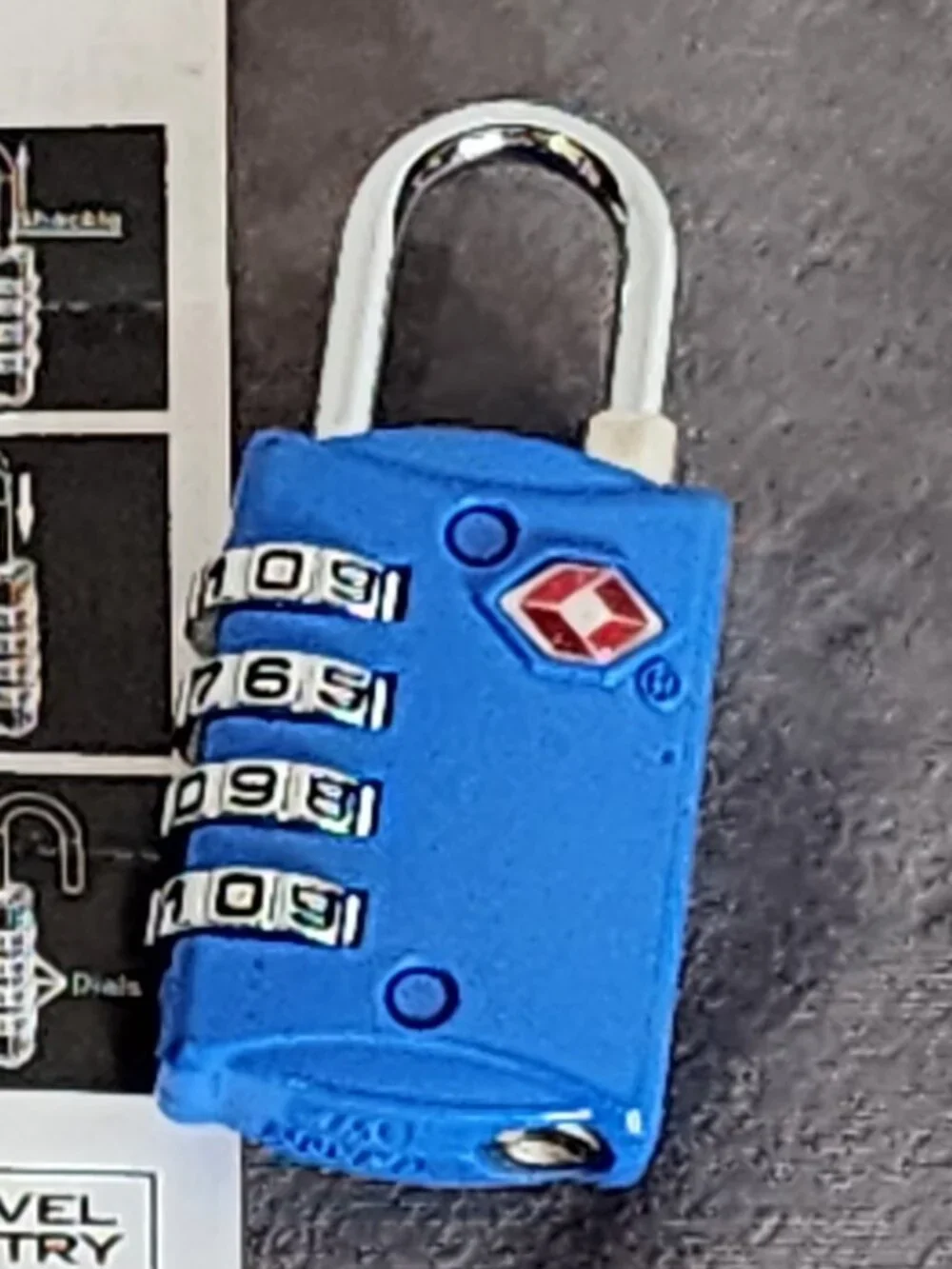 TravelMore Electric Blue Steel Shackle Zinc Alloy Body TSA Luggage Travel Lock